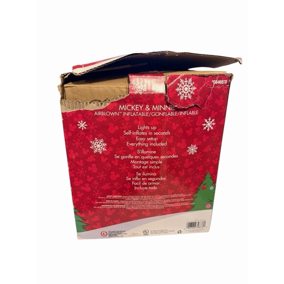 Christmas Disney 7.5 ft Light Up Mickey & Minnie Mouse Piano Airblown Inflatable - Picture 11 of 16